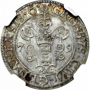 Stefan Batory, Grosz 1579 Gdańsk - NGC MS64