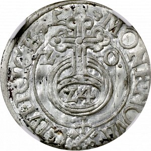 Zygmunt III Waza, Półtorak 1620 Ryga - kropki przy dacie NGC UNC