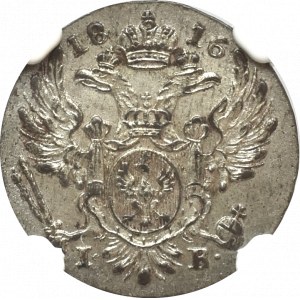 Królestwo Kongresowe, 5 Groszy 1816 IB - NGC AU58