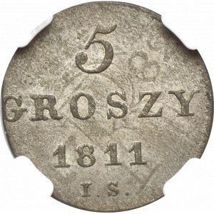 Księstwo Warszawskie, 5 Groszy 1811 IS - NGC MS61