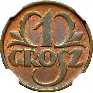 II Rzeczpospolita, 1 Grosz 1936 - NGC MS64 RB