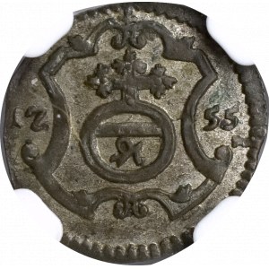 August III Sas, Halerz 1755 FWoF - NGC AU58