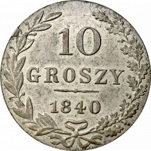 Zabór rosyjski, 10 Groszy 1840 MW 