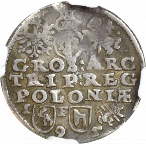 Zygmunt III Waza, Trojak 1595 Lublin - Topór rzadkość NGC VF30