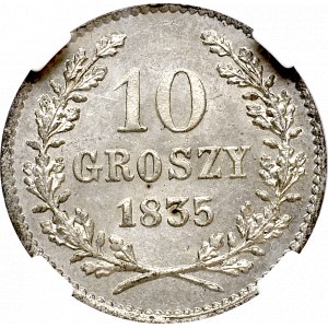 Wolne Miasto Kraków, 10 groszy 1835 - NGC MS63