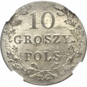 Powstanie Listopadowe, 10 groszy 1831 - NGC MS62