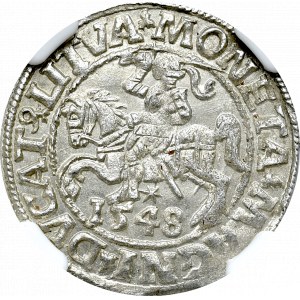 Zygmunt II August, Półgrosz 1548 Wilno - NGC MS64