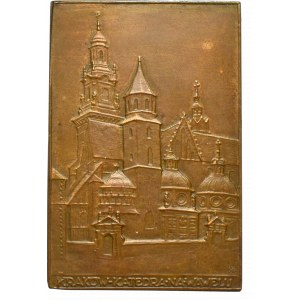 Polska, Plakieta Katedra na Wawelu, brąz 40x27 mm