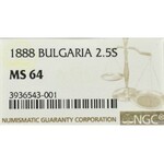 Bulgary, 2 1/2 stotinka 1888 - NGC MS64