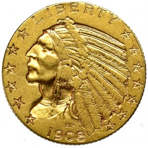 USA, 5 dolarów Indianin 1908 