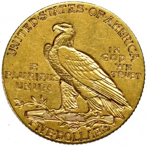 USA, 5 dolarów Indianin 1908 