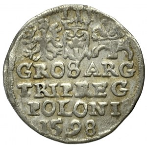 Zygmunt III Waza, Trojak 1598 Lublin - nieopisany data u dołu krzyżyki