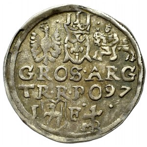 Zygmunt III Waza, Trojak 1597 Lublin - monogram Reysnera bez obwódki nieopisany 