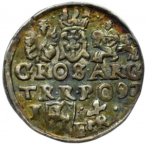 Zygmunt III Waza, Trojak 1597 Lublin - nieopisany D-G monogram Reysnera bez tarczy 