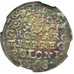 Zygmunt III Waza, Trojak 1598 Lublin - nieopisany + NGC AU58