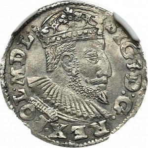 Zygmunt III Waza, Trojak 1595 Lublin - NGC AU58