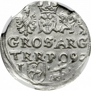 Zygmunt III Waza, Trojak 1597 Lublin - monogram Reysnera NGC MS63