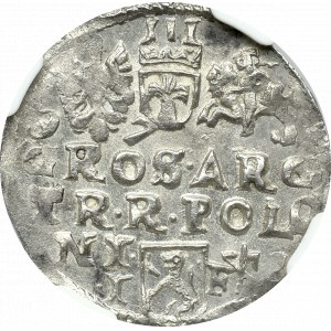 Zygmunt III Waza, Trojak 1597 Lublin - data przy orle NGC MS63