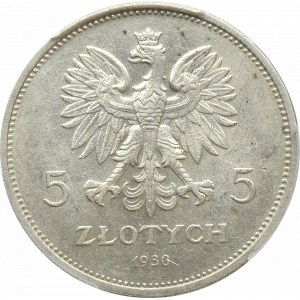 II Rzeczpospolita, 5 złotych 1930 Sztandar - PCGS MS63