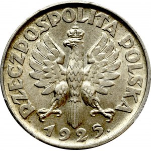II Rzeczpospolita, 2 złote 1925 Kobieta kłosy - PCGS MS62