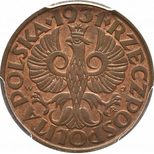  II Rzeczpospolita, 2 grosze 1931 - PCGS MS63 BN