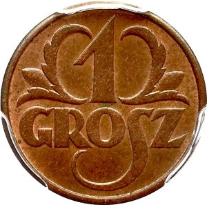 II Rzeczpospolita, 1 grosz 1930 - PCGS MS63 BN