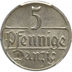 Wolne Miasto Gdańsk, 5 fenigów 1928 Berlin - PCGS MS64