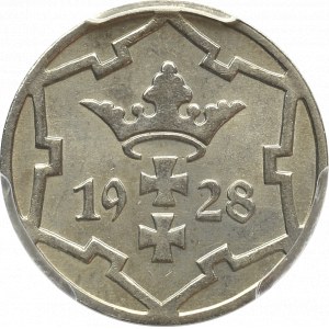 Wolne Miasto Gdańsk, 5 fenigów 1928 Berlin - PCGS MS64