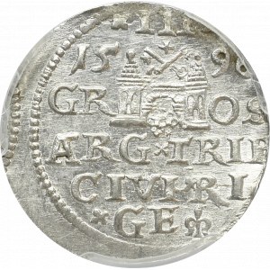 Zygmunt III Waza, Trojak 1596 Ryga - PCGS MS63