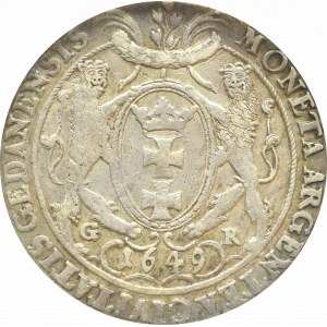 Jan II Kazimierz, Talar 1649 Gdańsk - PCGS VF
