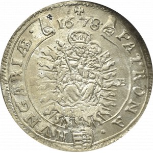 Węgry, Leopold I, 15 krajcarów 1678 KB