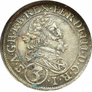 Austria, Ferdynand III, 3 krajcary 1654 Graz