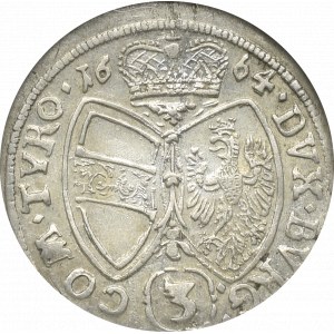 Austria, 3 kreuzer 1664 Hall