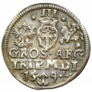 Zygmunt III Waza, Trojak 1594 Wilno - *III*