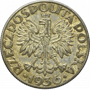 II Rzeczpospolita, 5 złotych 1936 Żaglowiec