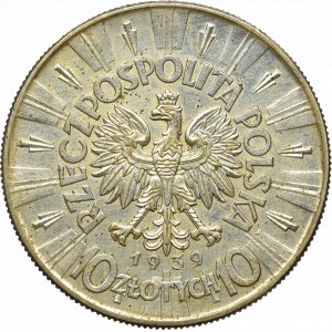 II Rzeczpospolita, 10 złotych 1939 Piłsudski 