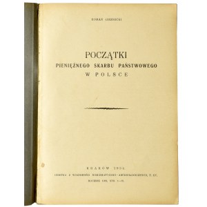 Roman Grodecki, Początki pieniężnego skarbu państwowego w Polsce