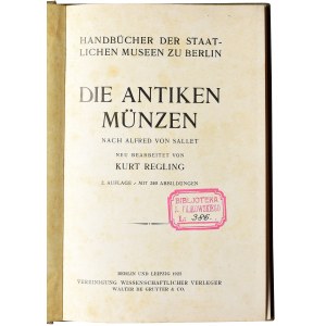 Kurt Regling, Die antiken münzen nach Alfred von Sallet