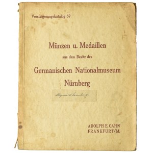 Adolph E. Cahn, Münzen und Medaillen aus dem Besitz des Germanischen Nationalmuseums in Nürnberg