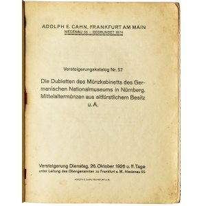 Adolph E. Cahn, Münzen und Medaillen aus dem Besitz des Germanischen Nationalmuseums in Nürnberg