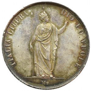 Włochy, Lombardia, 5 lirów 1848 (scudo) Mediolan