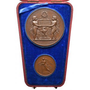 Francja, światowe targi w Paryżu 1867 zestaw 2 medali nagrodowych