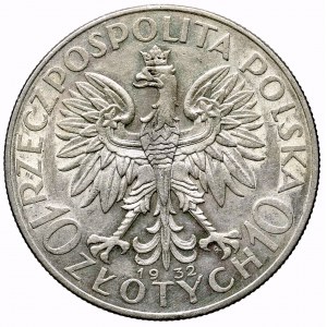 II Rzeczpospolita, 10 złotych 1932 ze znakiem 