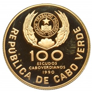 Cabo Verde, 100 escudos 1990 John Paul II