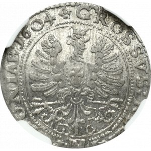 Zygmunt III Waza, Grosz 1604 Kraków - NGC AU58
