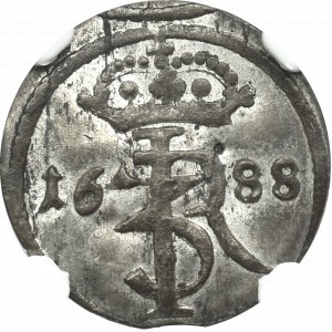 Jan III Sobieski, Szeląg 1688 Gdańsk - NGC UNC 