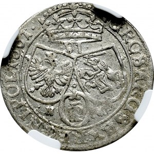 Jan II Kazimierz, Szóstak 1661 Poznań - obwódki NGC AU55