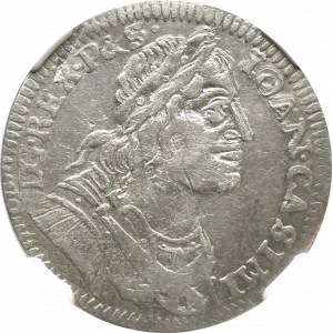 Jan II Kazimierz, Ort 1651 Wschowa - nieopisany CASIMI NGC XF Details