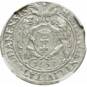 Jan II Kazimierz, Ort 1657 Gdańsk - NGC MS61