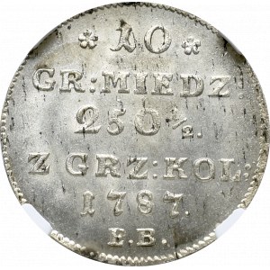 Stanisław August Poniatowski, 10 groszy 1787 - NGC MS64